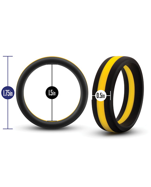 Blush Performance Silicone Go Pro Cock Ring - Black/Gold