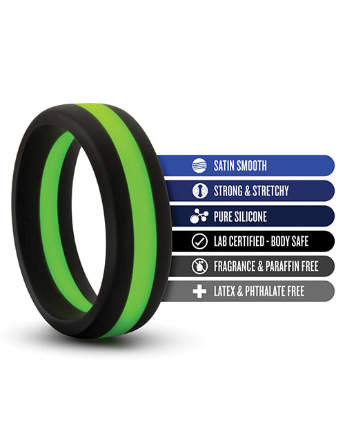 Blush Performance Silicone Go Pro Cock Ring - Black/Green