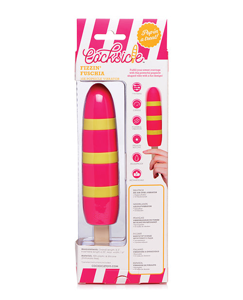 Cocksicle Fizzin 10x Silicone Rechargeable Vibrator - Magenta