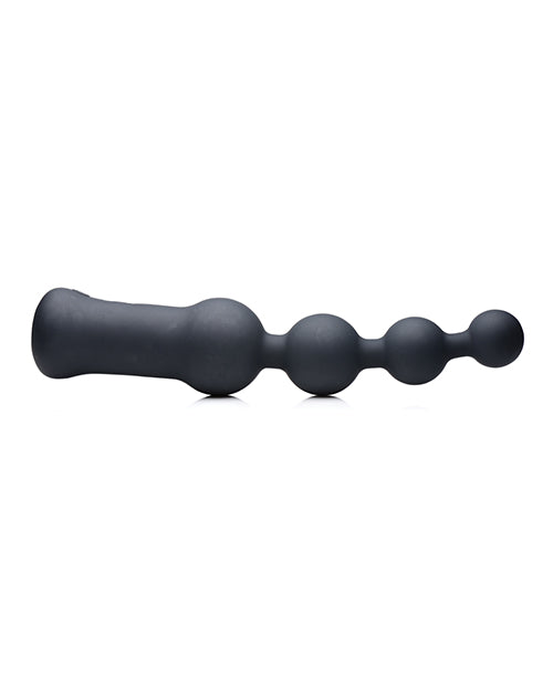 Master Series Deluxe Voodoo Beads 10x Silicone Anal Beads Vibrator - Black