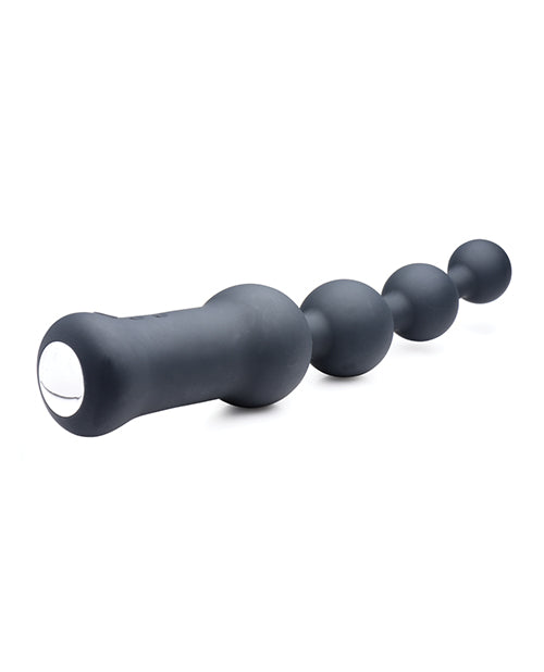 Master Series Deluxe Voodoo Beads 10x Silicone Anal Beads Vibrator - Black