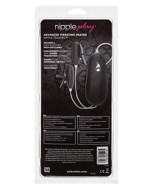 Nipple Play Advanced Vibrating Heated Nipple Teasers - Black