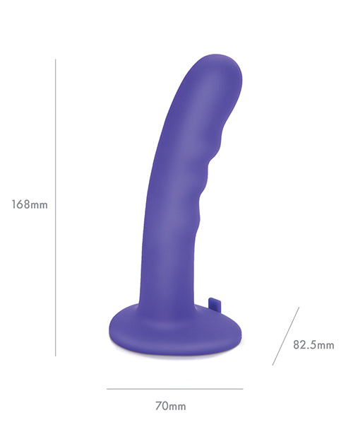 Pegasus 6" Rechargeable Curved Wave Peg w/Adjustable Harness & Remote - Purple