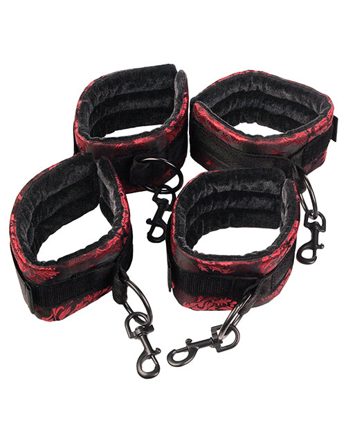 Scandal Bed Restraints - Black/Red