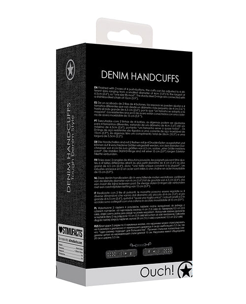 Shots Ouch Demin Handcuffs - Black